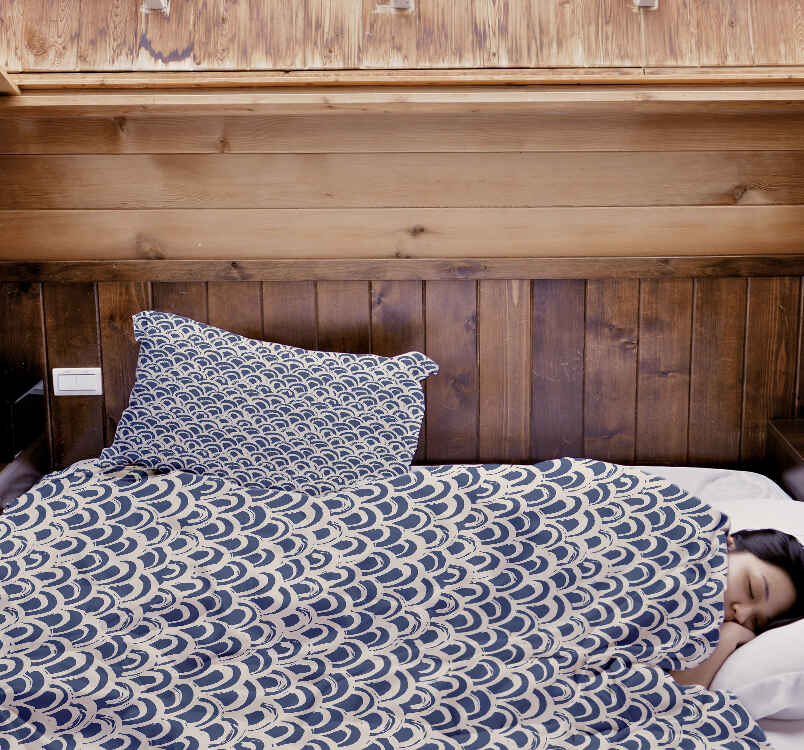 Original Therapiedecke - Baumwollbezug blaues Wellenmuster