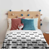 Originele therapiedeken - katoenen hoes wit met kattenmasker