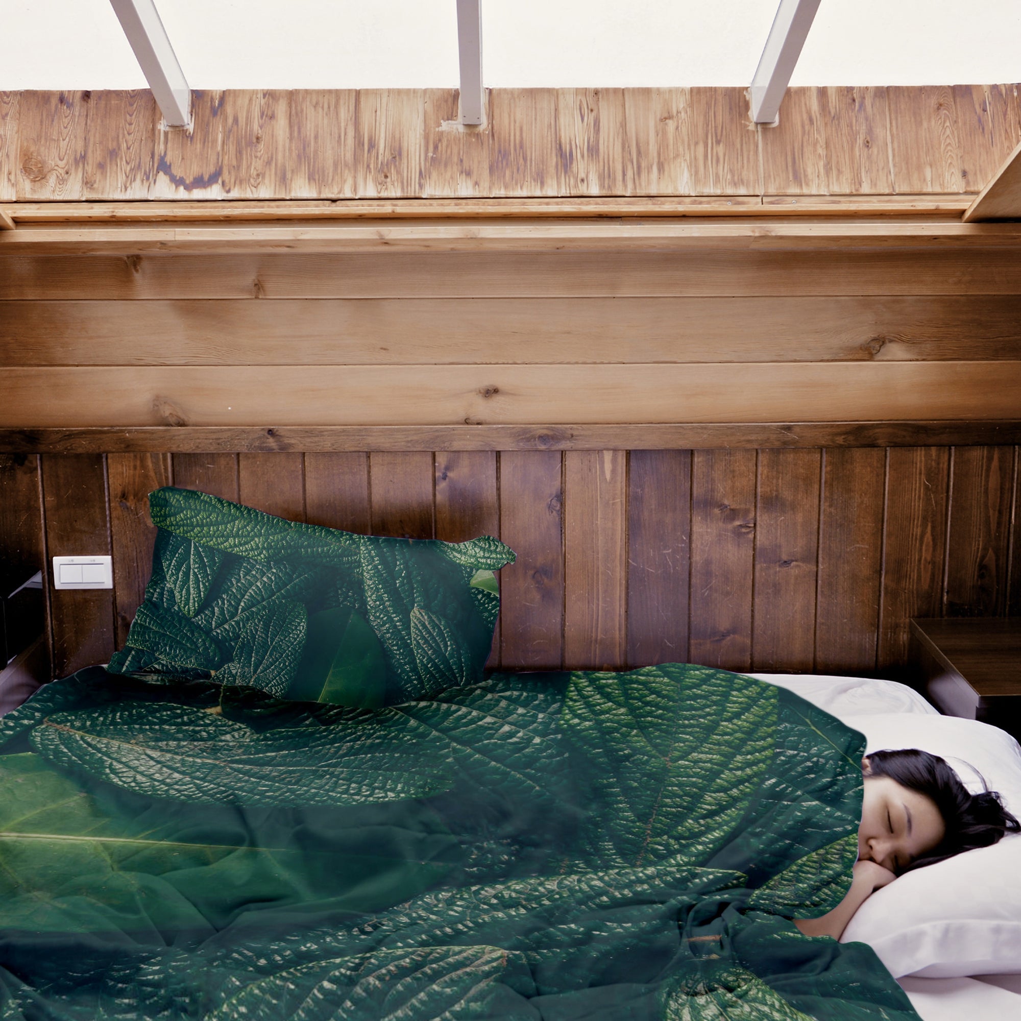 Therapiedekens Beddengoed Set Groene Bladeren