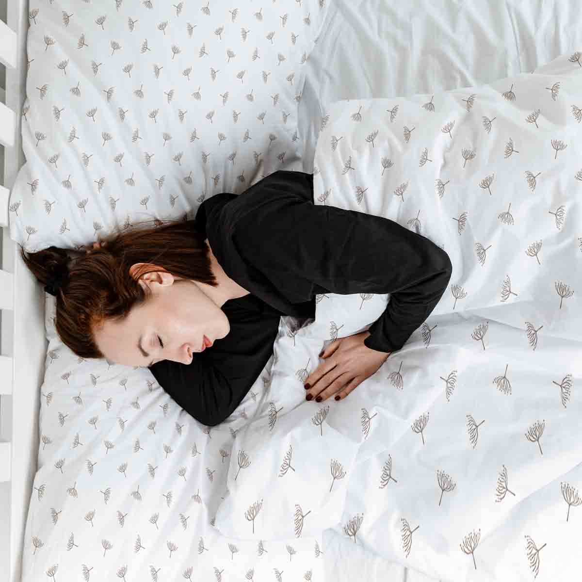 Therapiedekens beddengoed set wit met kleine maretak takjes