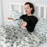 Originele therapiedeken - katoenen hoes wit met eucalyptus takken