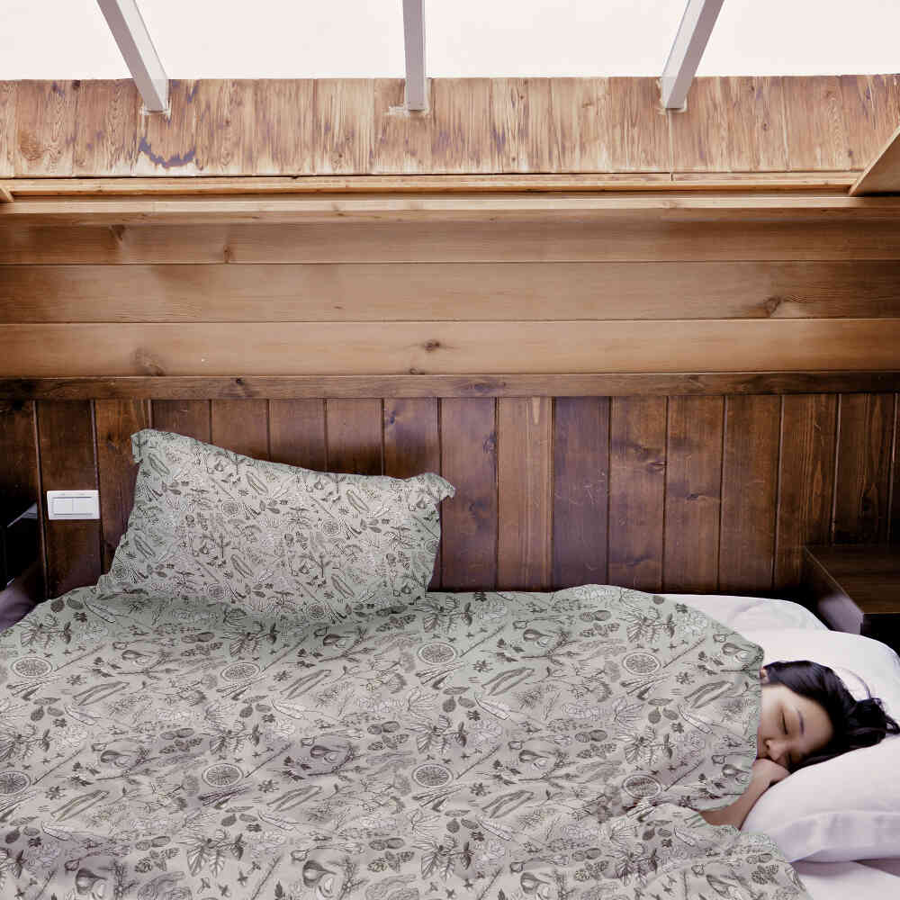 Original Therapiedecke - Baumwoll Bettwäsche Set Grau Gewürz