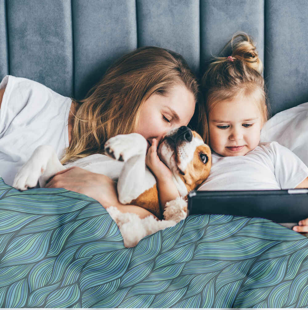 Therapiedekens Beddengoed Set Gevlochten groen