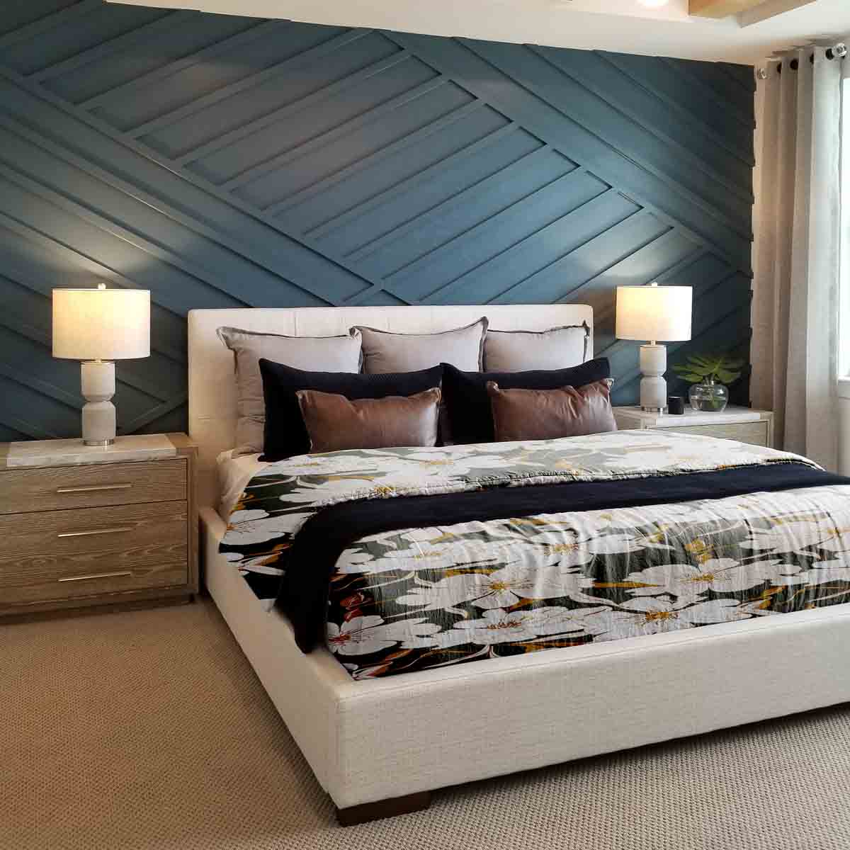 Therapiedekens beddengoedset met roze asterbloemen