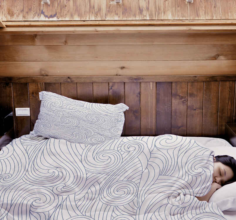 Therapiedekens beddengoed set blauwe golven