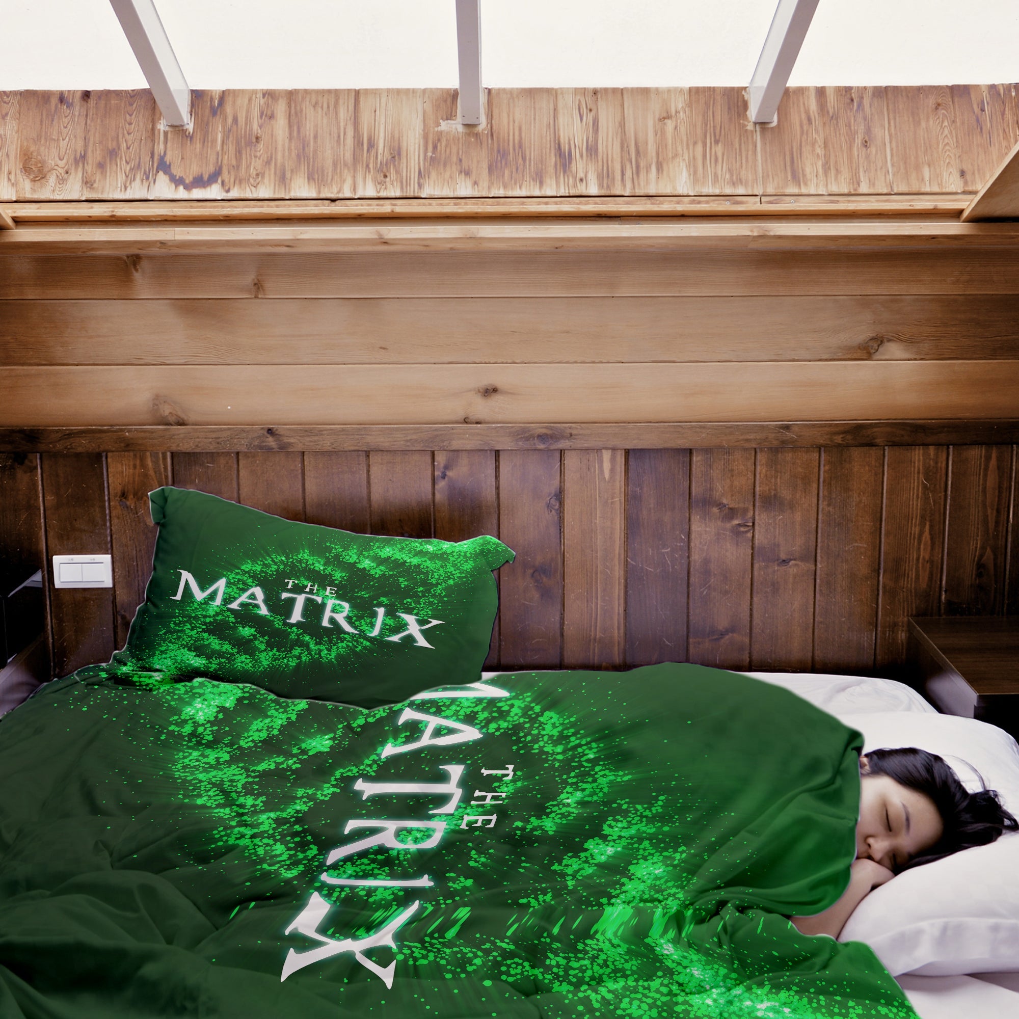 Originele therapiedeken - katoenen hoes groen Matrix DNA