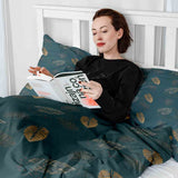 Therapiedekens beddengoed set groen met gouden blad
