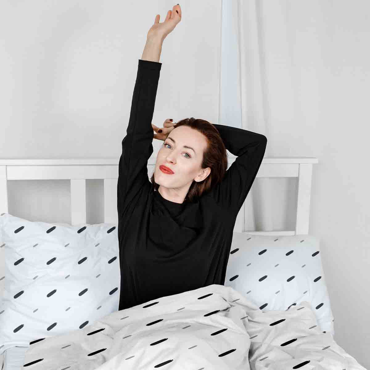 Originele therapiedeken - katoenen hoes wit met korte strepen