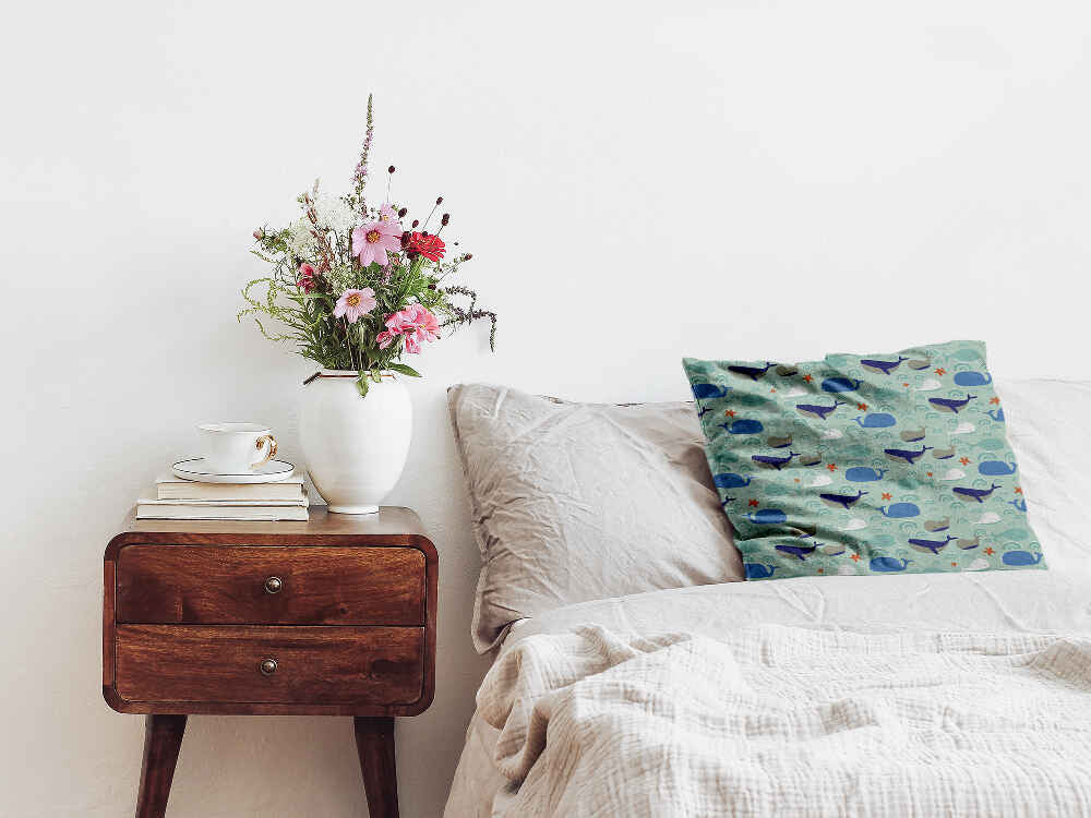 Gesundheitskissen Grün mit Walen