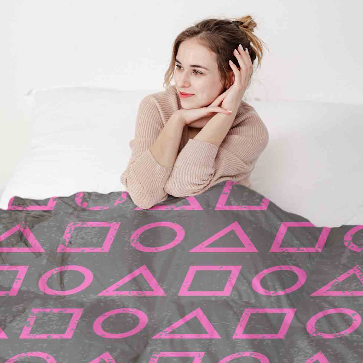 Original Therapiedecke - Baumwollbezug Pink Dalgona Formen