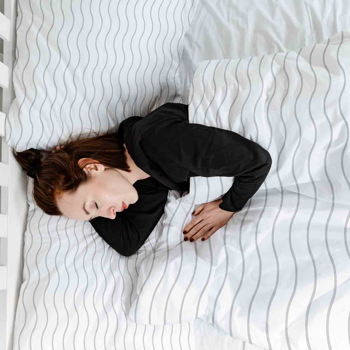 Originele therapiedeken - katoenen hoes golfpatroon lichtgrijs