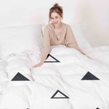 Therapiedekens beddengoedset wit met zwarte driehoeken