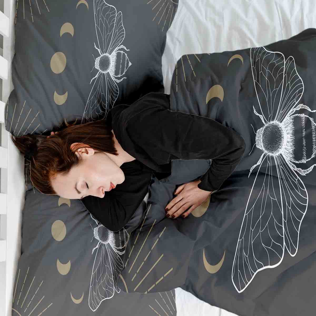 Therapiedekens Beddengoed Set Zwart met Motte