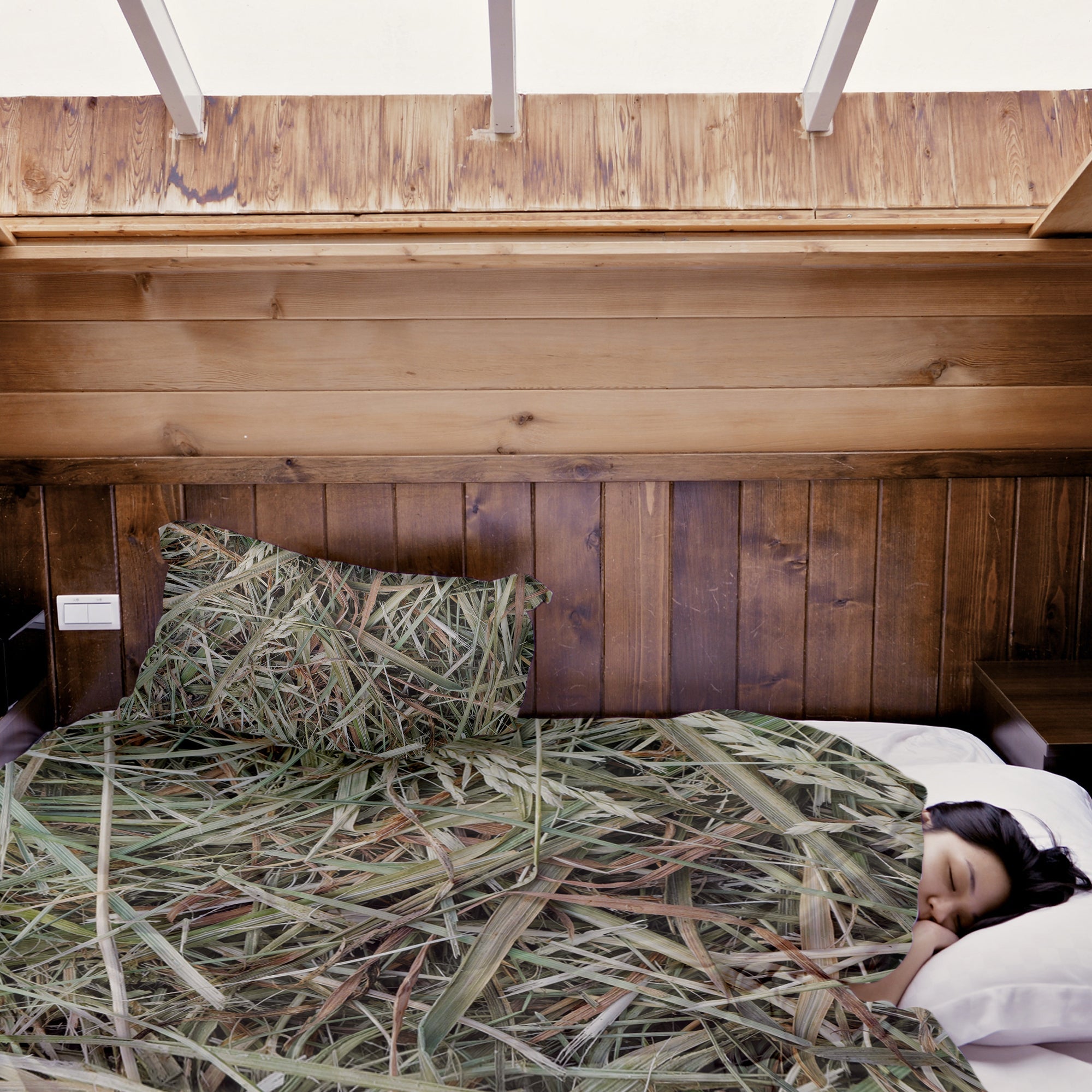 Therapiedekens beddengoed set wit met stro