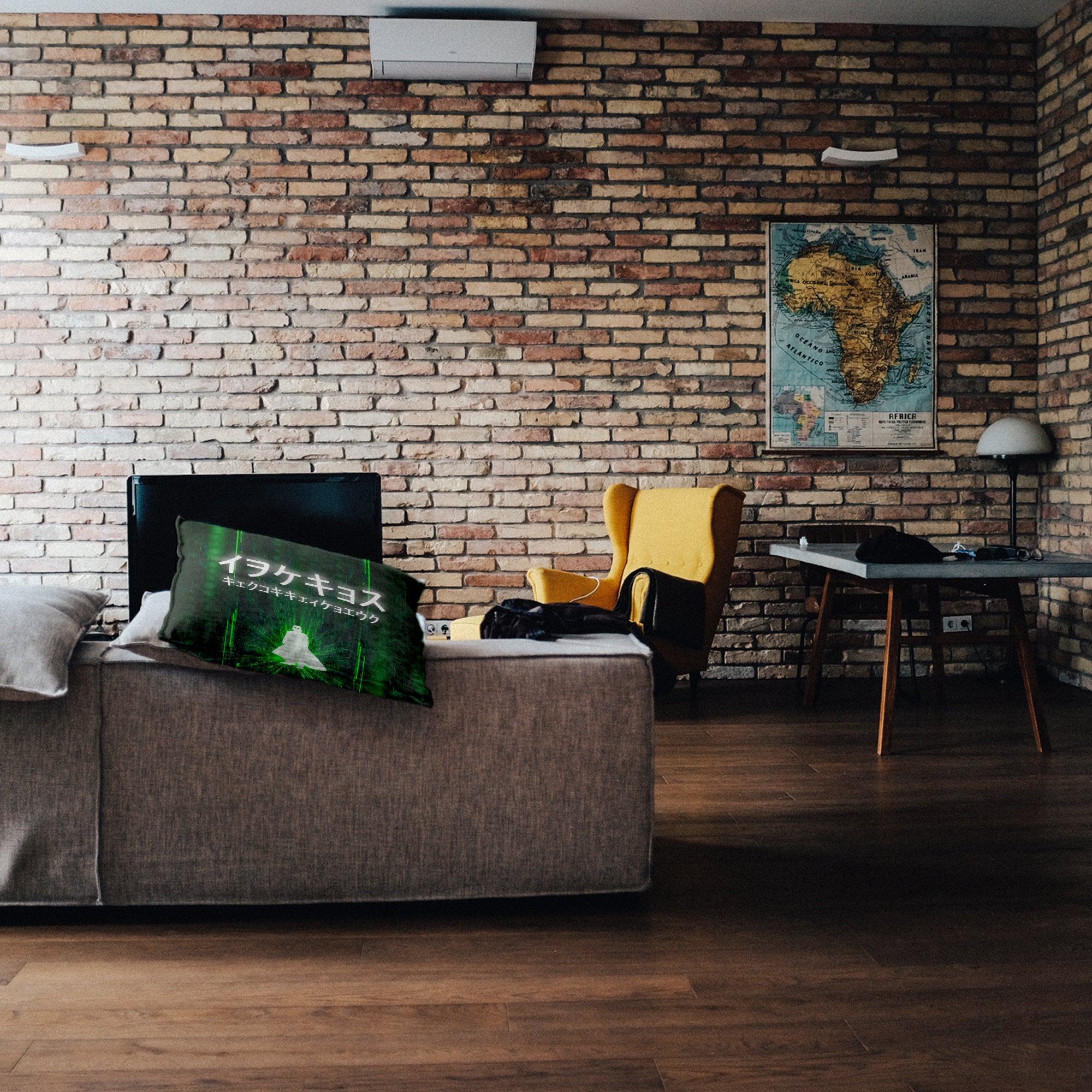 Gezondheidskussen in groen met schrifttekens