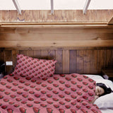 Therapiedekens beddengoedset roze met aardbeien