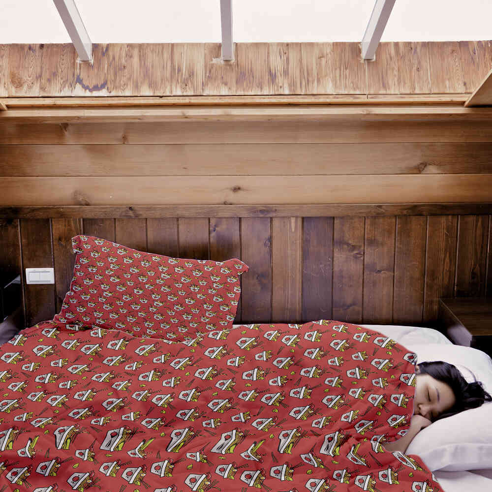 Original Therapiedecke - Baumwoll Bettwäsche Set Rot Take-away