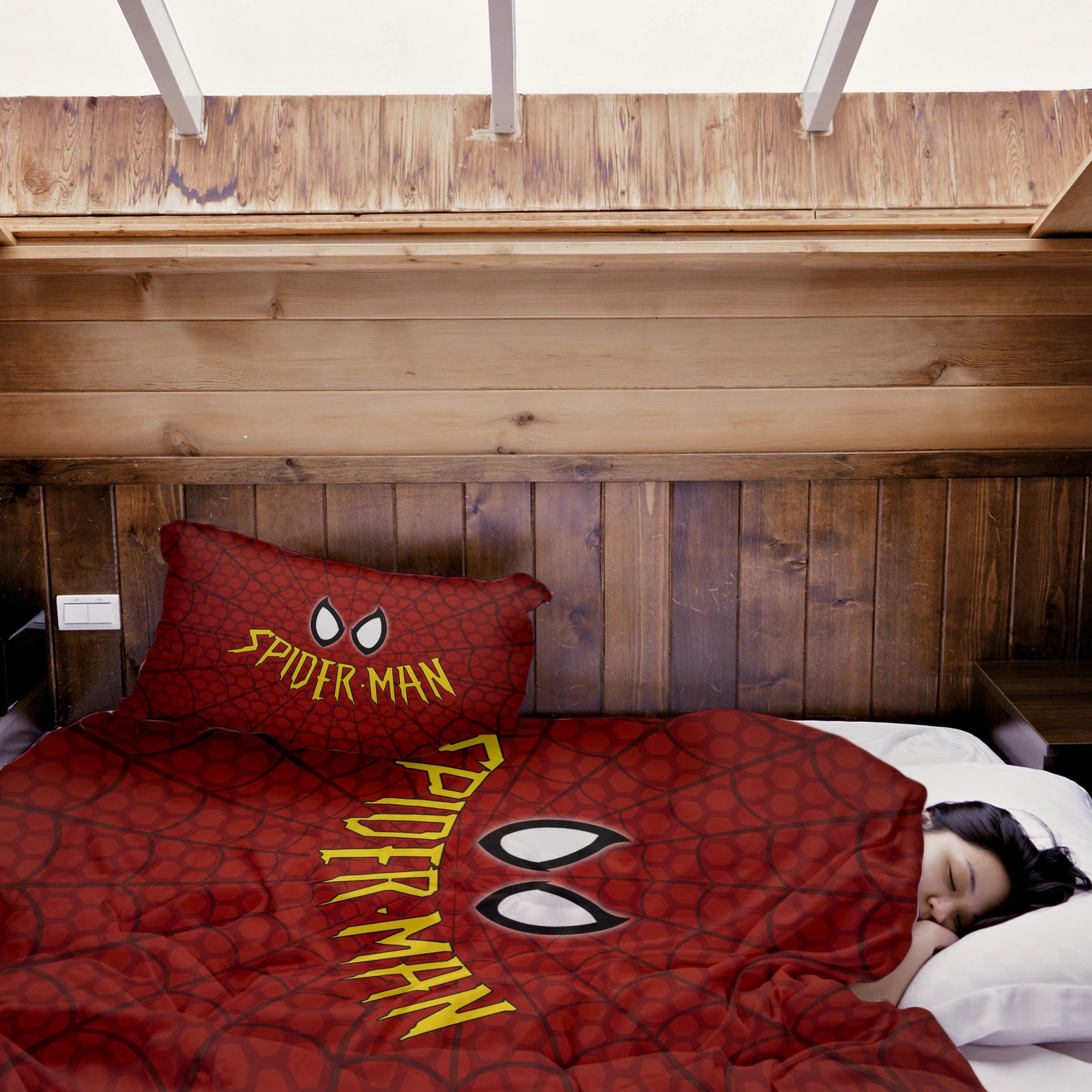 Original Therapiedecke - Baumwollbezug Rot Spiderman