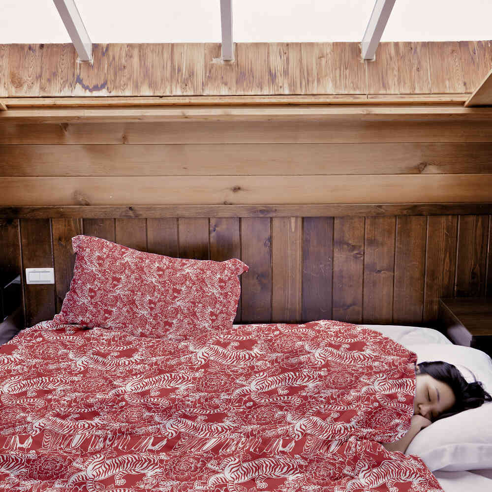 Original Therapiedecke - Baumwoll Bettwäsche Set chinesischer Tiger