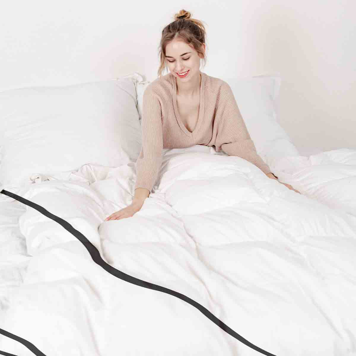 Original Therapiedecke - Baumwoll Bettwäsche Set mit schwarzen Schlangenlinien