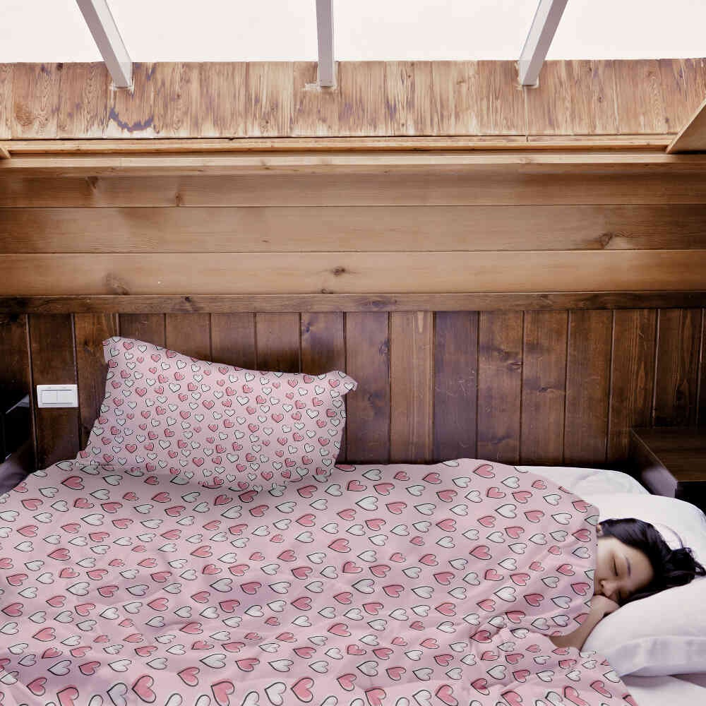 Original Therapiedecke - Baumwoll Bettwäsche Set süße Herzchen