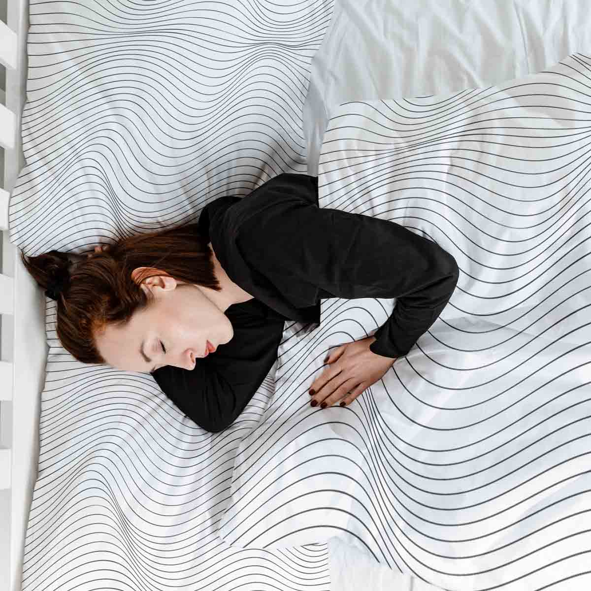 Original Therapiedecke - Baumwoll Bettwäsche Set Schwarze Radiowellen