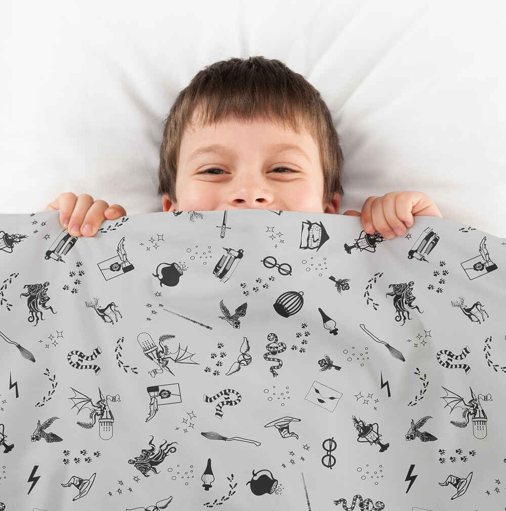 Originele therapiedeken - katoenen hoes grijs tovenarij