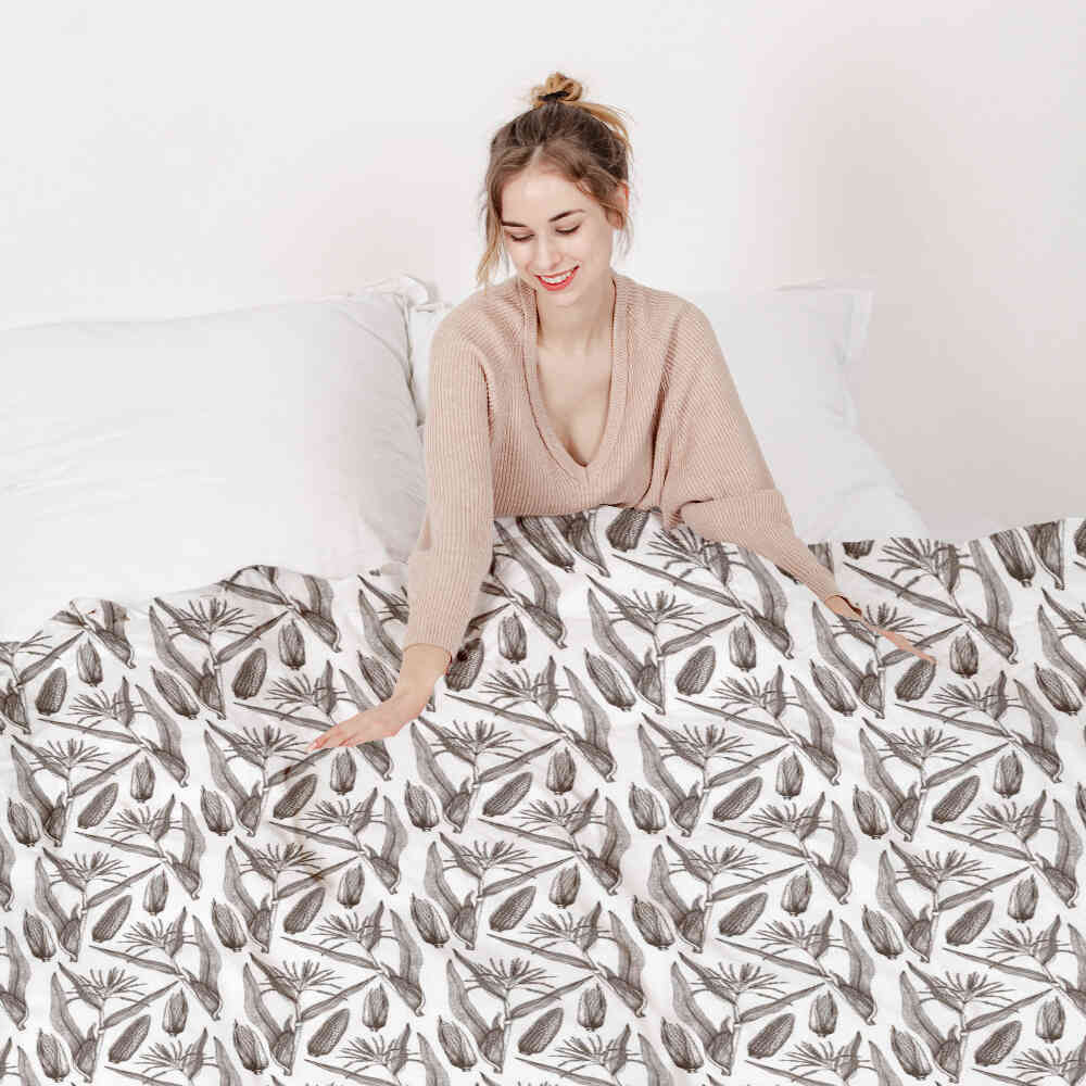 Therapiedekens beddengoed set wit met maïs