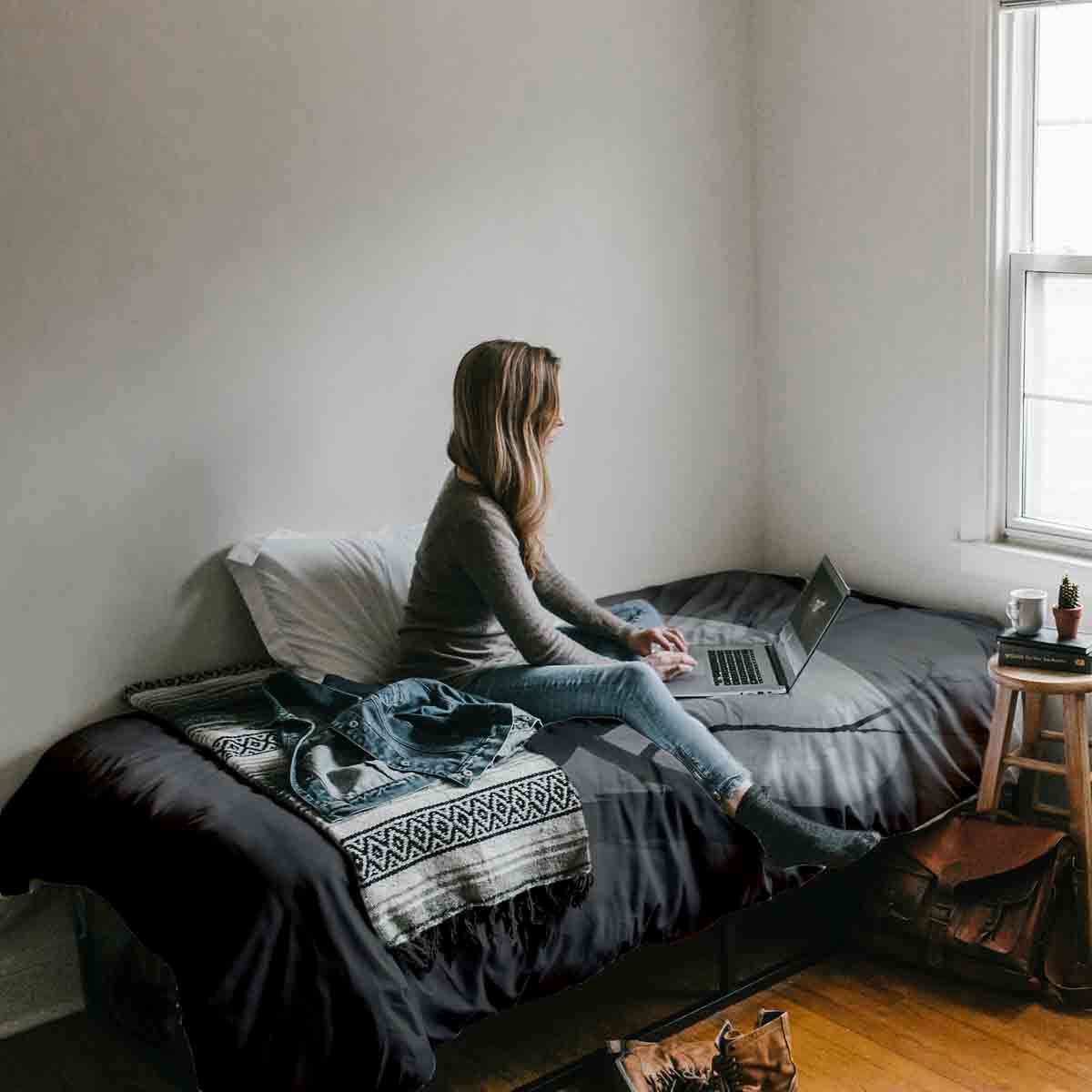 Original Therapiedecke - Baumwoll Bettwäsche Set Rabe im Mondlicht