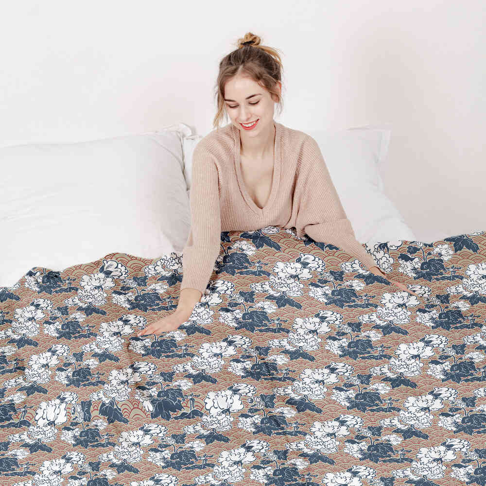 Original Therapiedecke - Baumwoll Bettwäsche Set mit Blüten