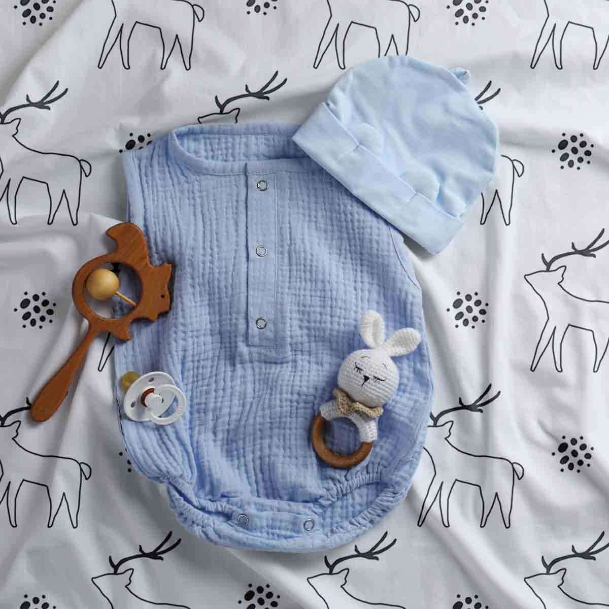 Original Therapiedecke - Baumwollbezug Weiß mit Hirsch