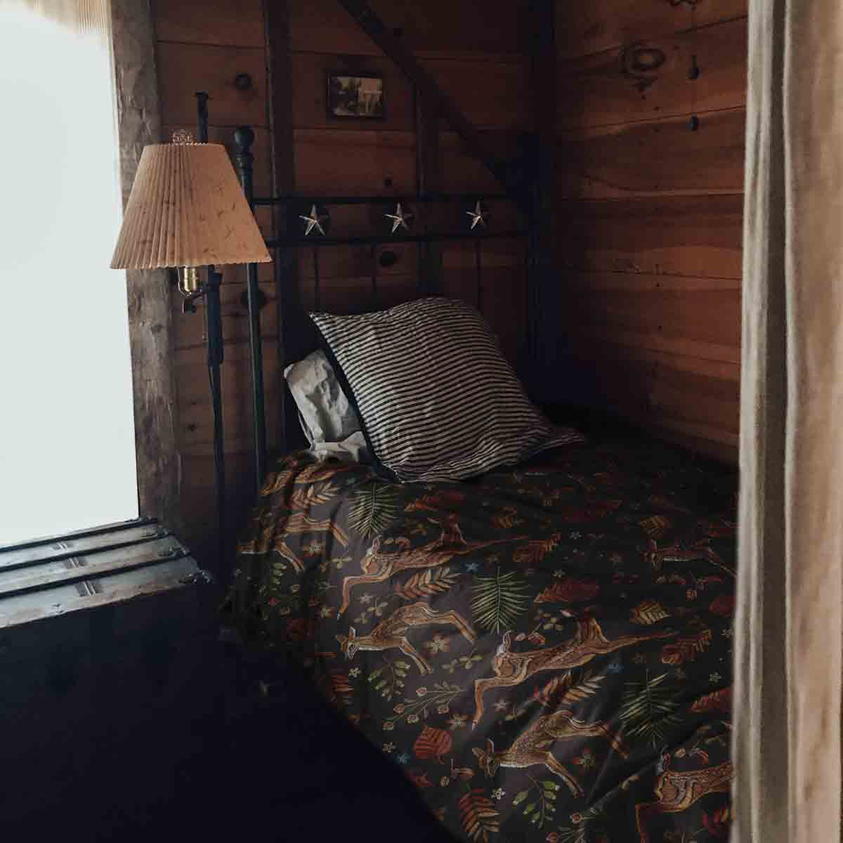 Original Therapiedecke - Baumwoll Bettwäsche Set Braun mit Reh