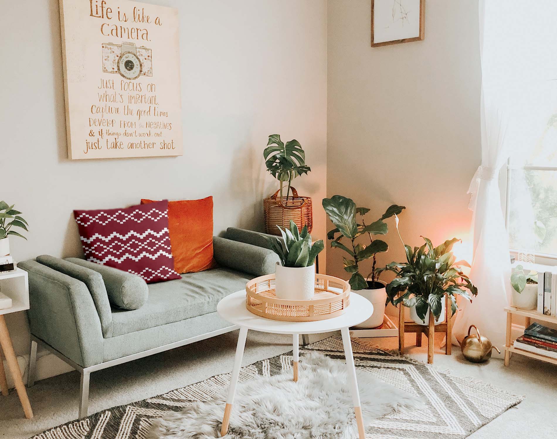 Gezondheidskussen met rood kerstpatroon