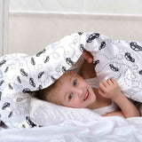 Originele therapiedeken - katoenen hoes met zwarte auto's