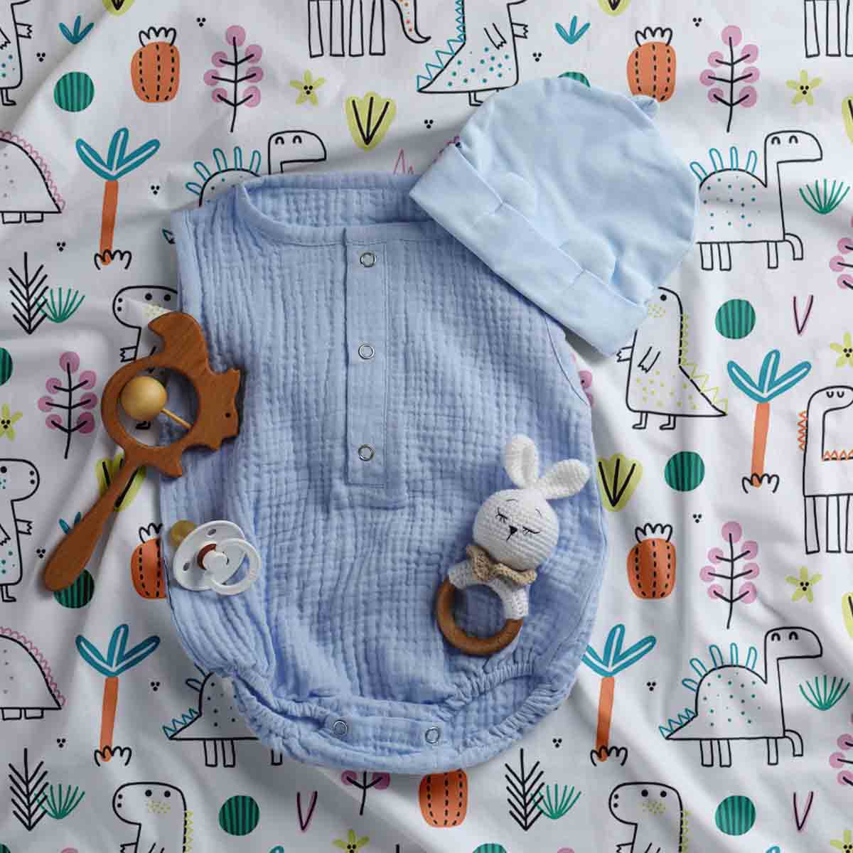 Therapiedekens beddengoedset met kleurrijke dino's