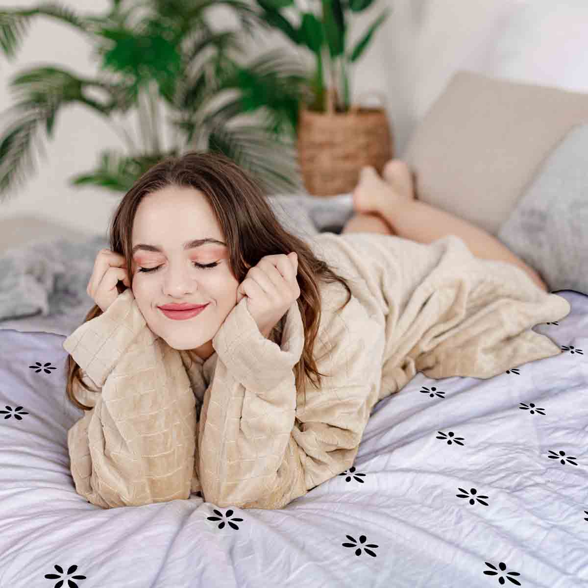 Therapiedekens Beddengoed Set Wit Madeliefje