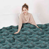 Originele therapiedeken - katoenen hoes golf turquoise-groen