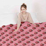 Therapiedekens beddengoedset roze met aardbeien