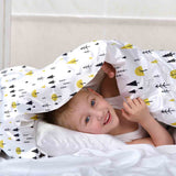 Therapiedekens beddengoedset met gele bomen