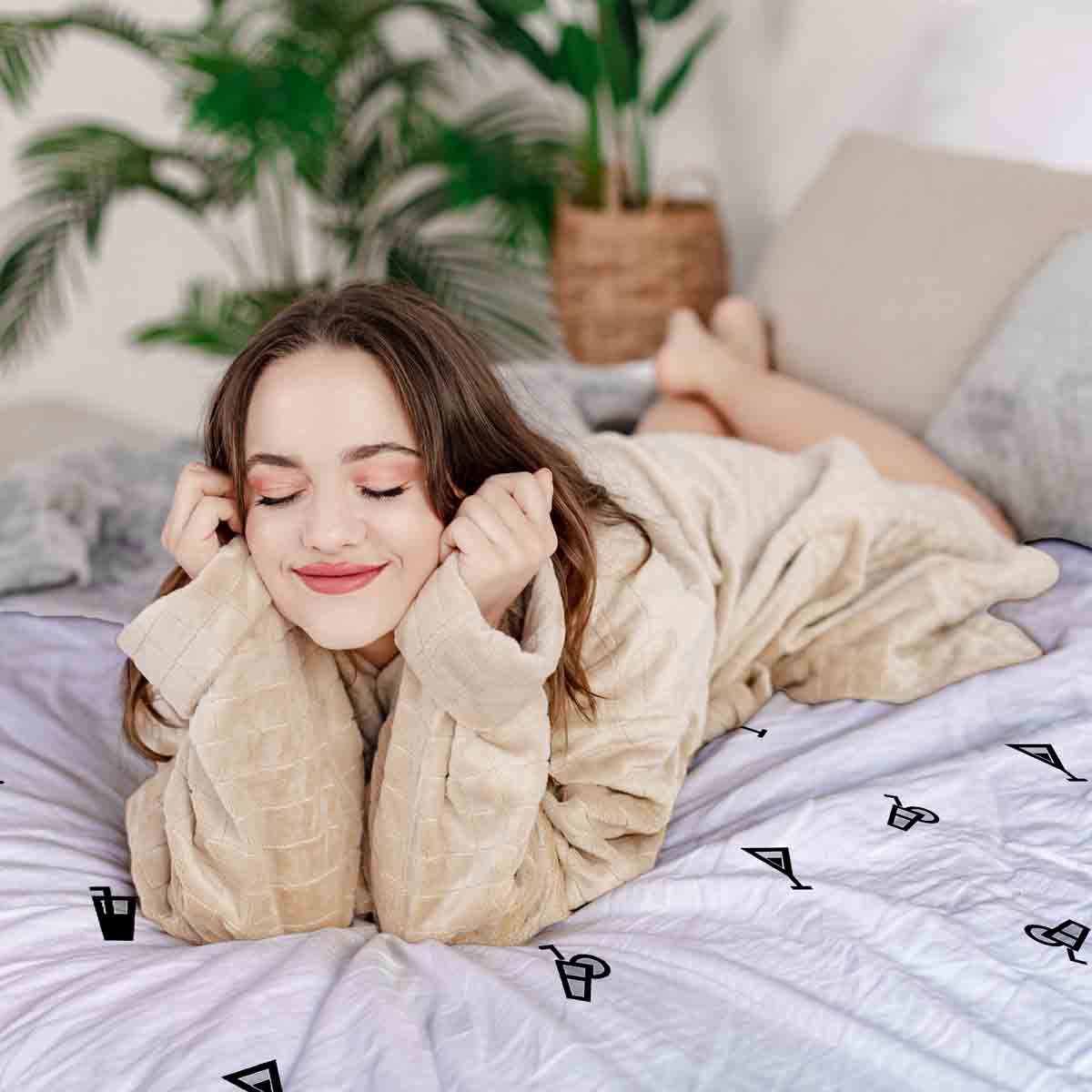 Therapiedekens Beddengoed Set Wit Cocktails