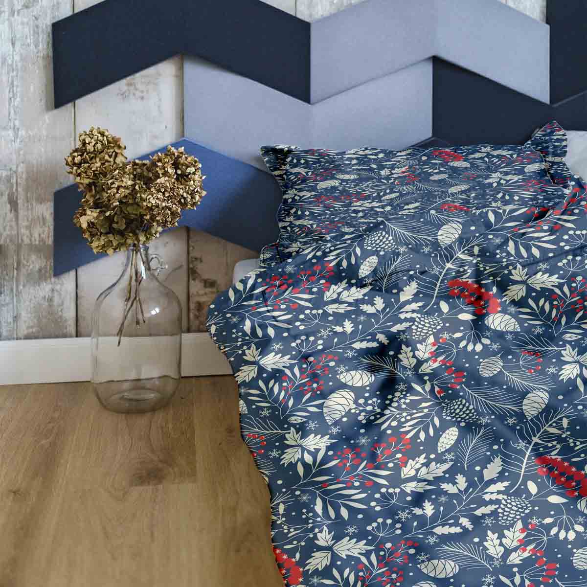 Original Therapiedecke - Baumwoll Bettwäsche Set weihnachtliche Blätter