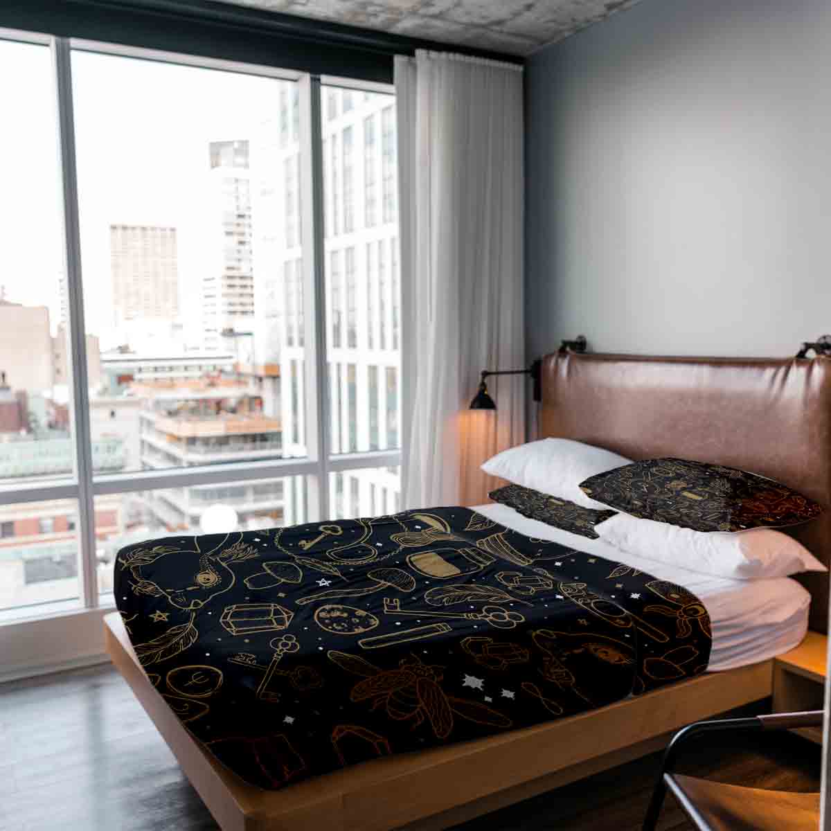 Original Therapiedecke - Baumwoll Bettwäsche Set Schwarz Zauber