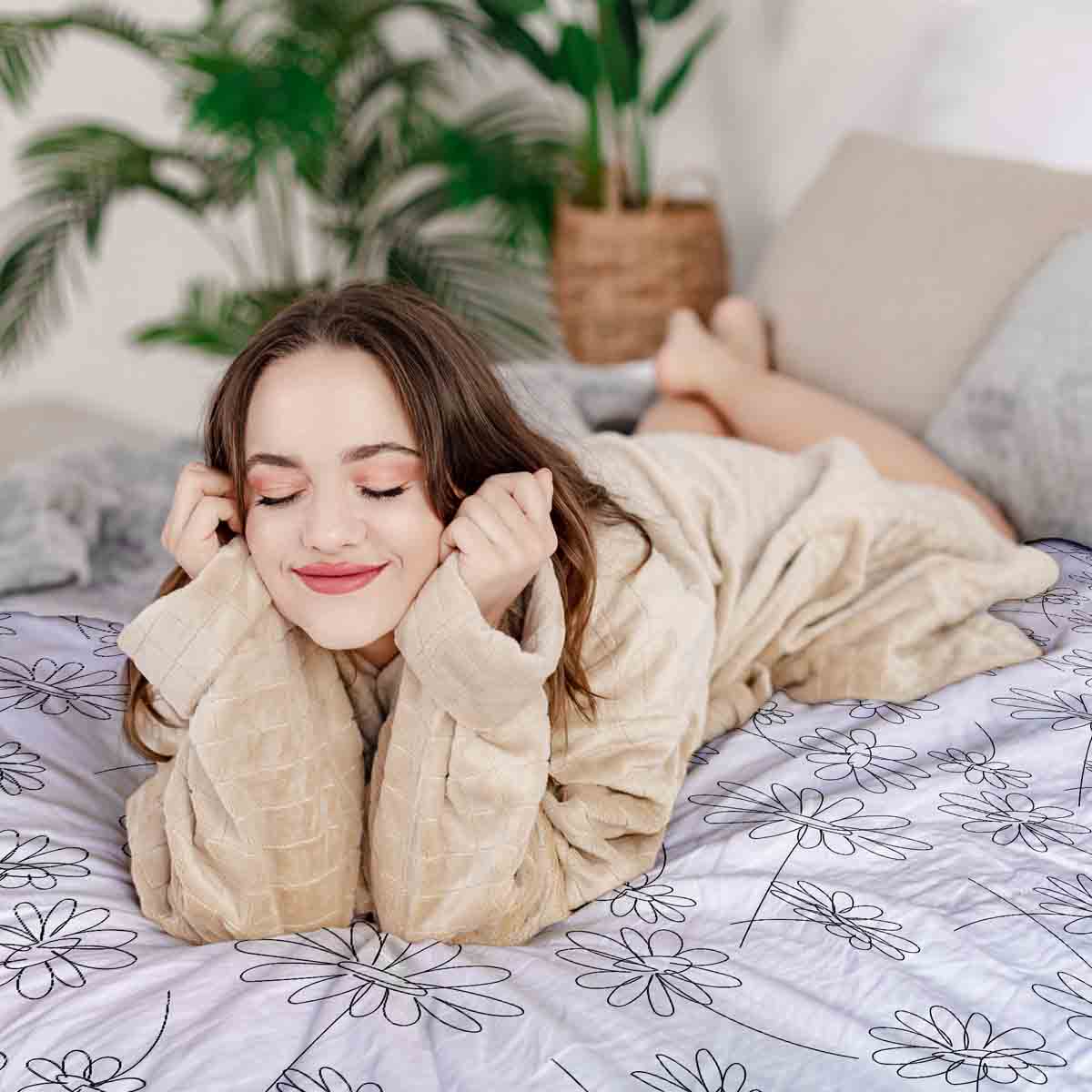 Original Therapiedecke - Baumwollbezug Weiß Daisy