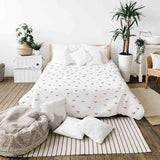 Therapiedekens beddengoed set wit met hartjes