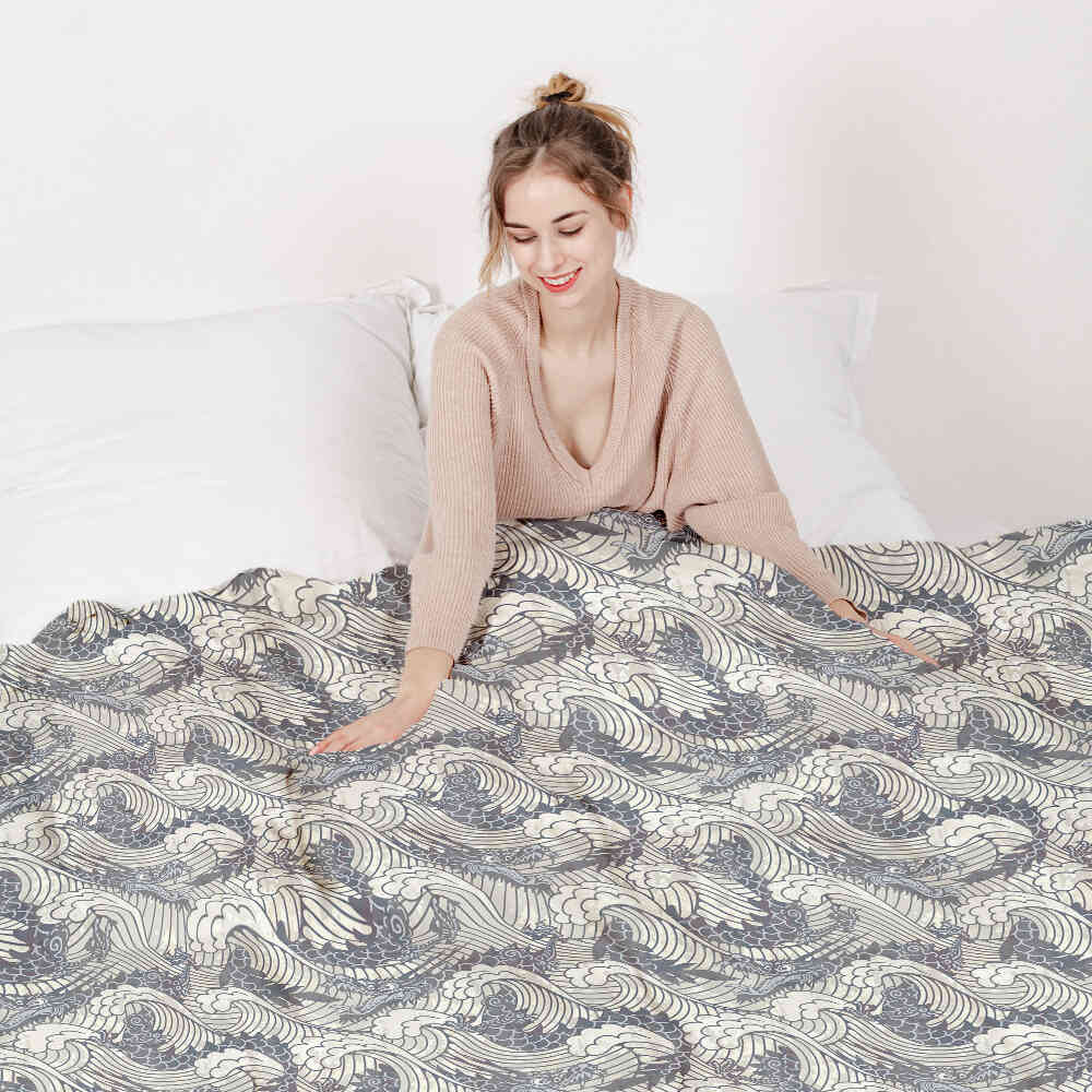 Original Therapiedecke - Baumwoll Bettwäsche Set stürmische See