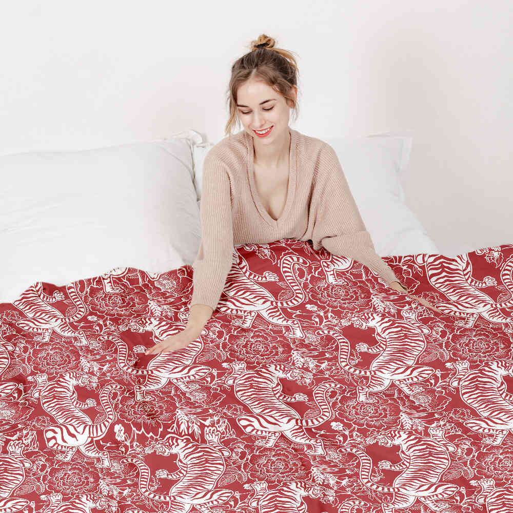 Original Therapiedecke - Baumwoll Bettwäsche Set chinesischer Tiger