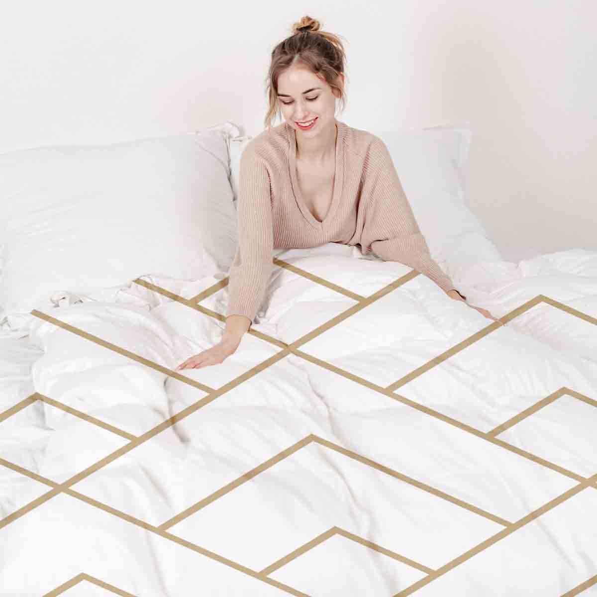 Original Therapiedecke - Baumwollbezug mit goldenem Streifenmuster