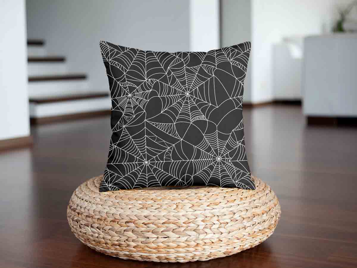 Gesundheitskissen Schwarz mit Spinnennetz