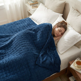Original Therapiedecke - Gewichtsdecke mit 4-Jahreszeiten Bezug in Blau für Erwachsene