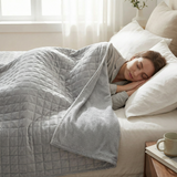 Original Therapiedecke - Gewichtsdecke mit 4-Jahreszeiten Bezug in Eisgrau für Erwachsene